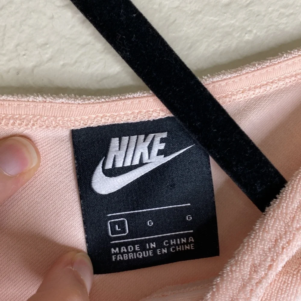 Nike big girls heritage terry jumper peach size large EUC